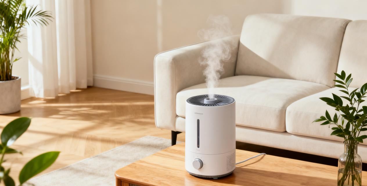 Silent energy-efficient ultrasonic humidifier home application