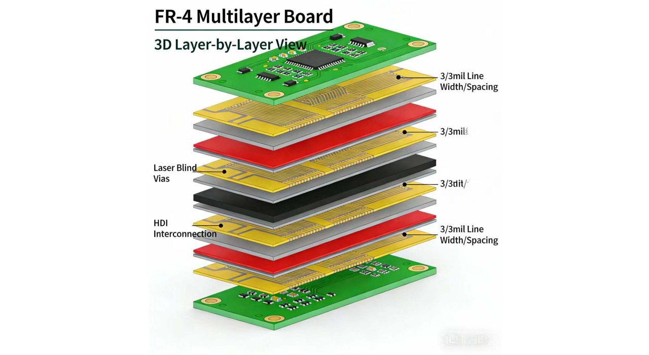 Industrial control motherboard assembly using 32-layer FR-4 PCB technology